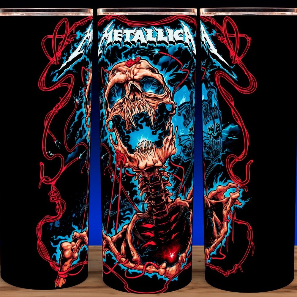 - Metallica Heavy Metal Skull Electrocution Cup Mug Tumbler 20oz